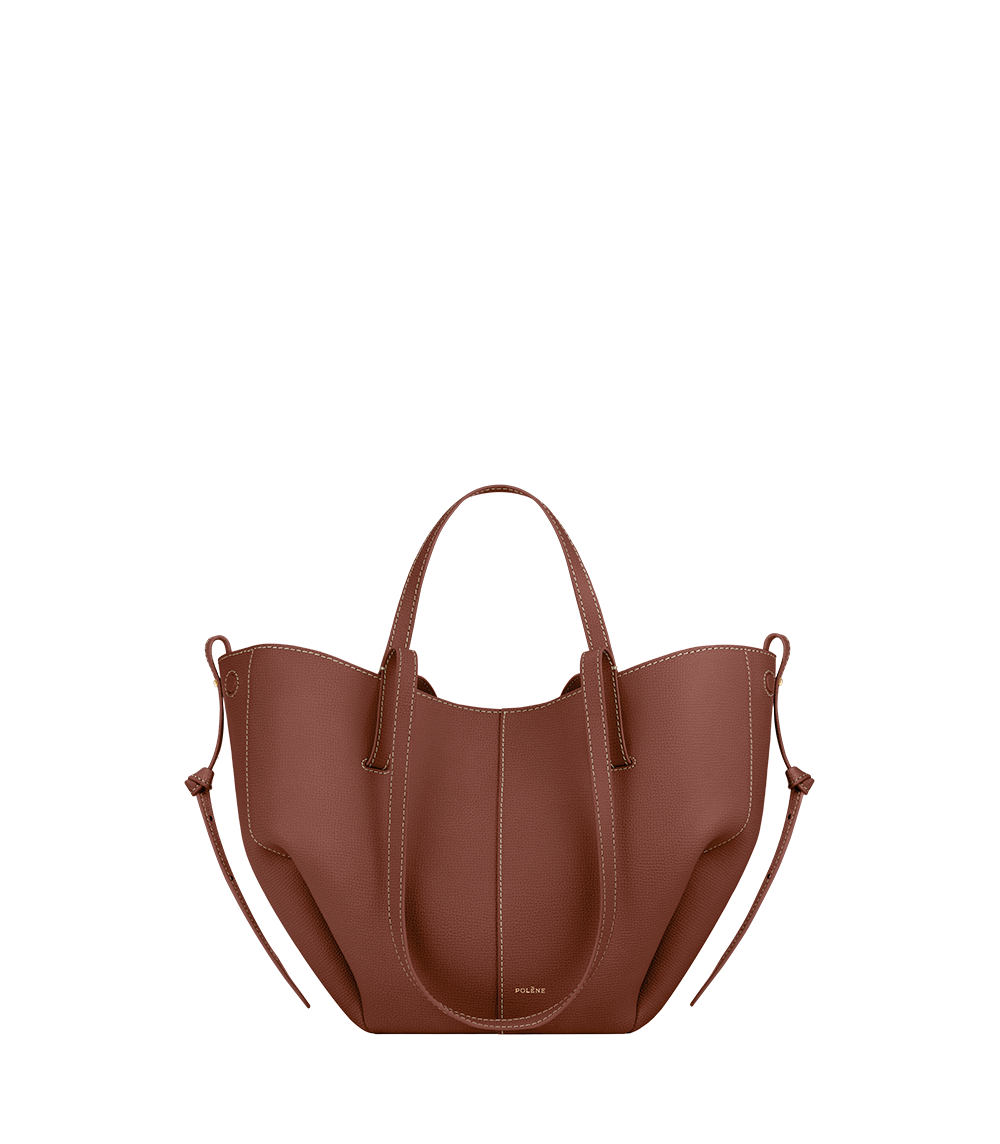 Polène Bag Cyme Mini Textured Cognac