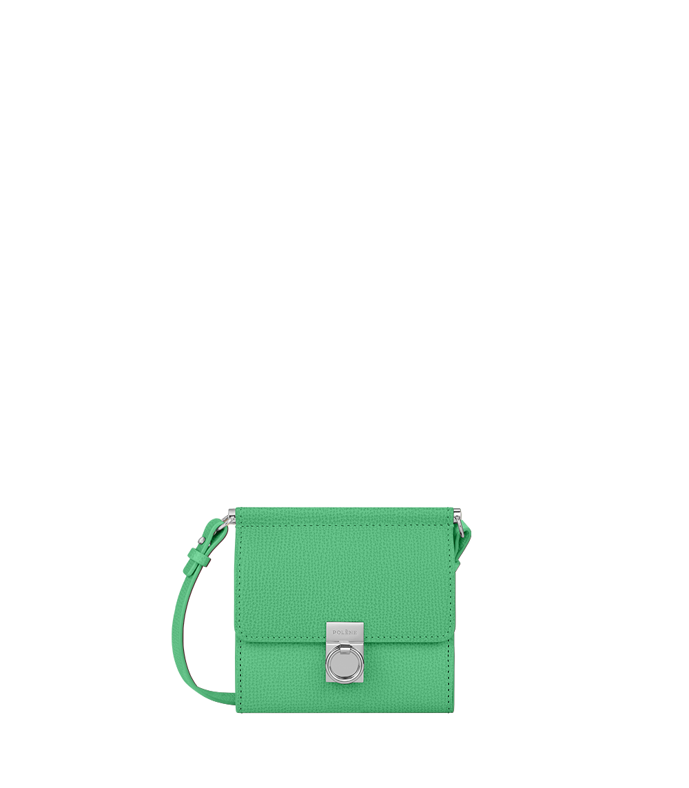 Polene Wallet Numero Sept Crossbody Textured Chlorophyll