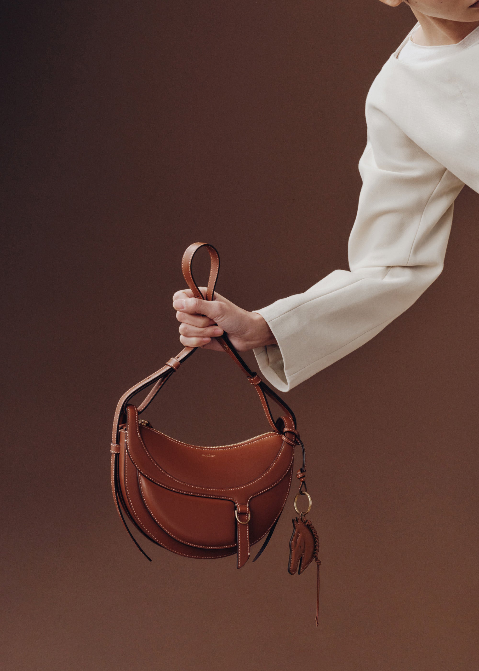 Polène I Bag - Numéro Dix - Galop Cognac – Polène UK