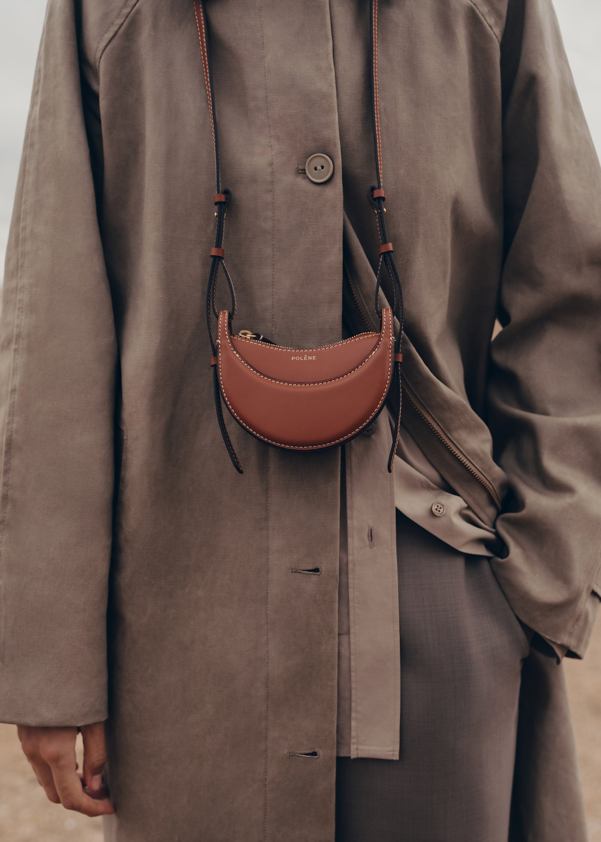 Polène | Bag - Numéro Dix Micro - Smooth Cognac – Polène UK