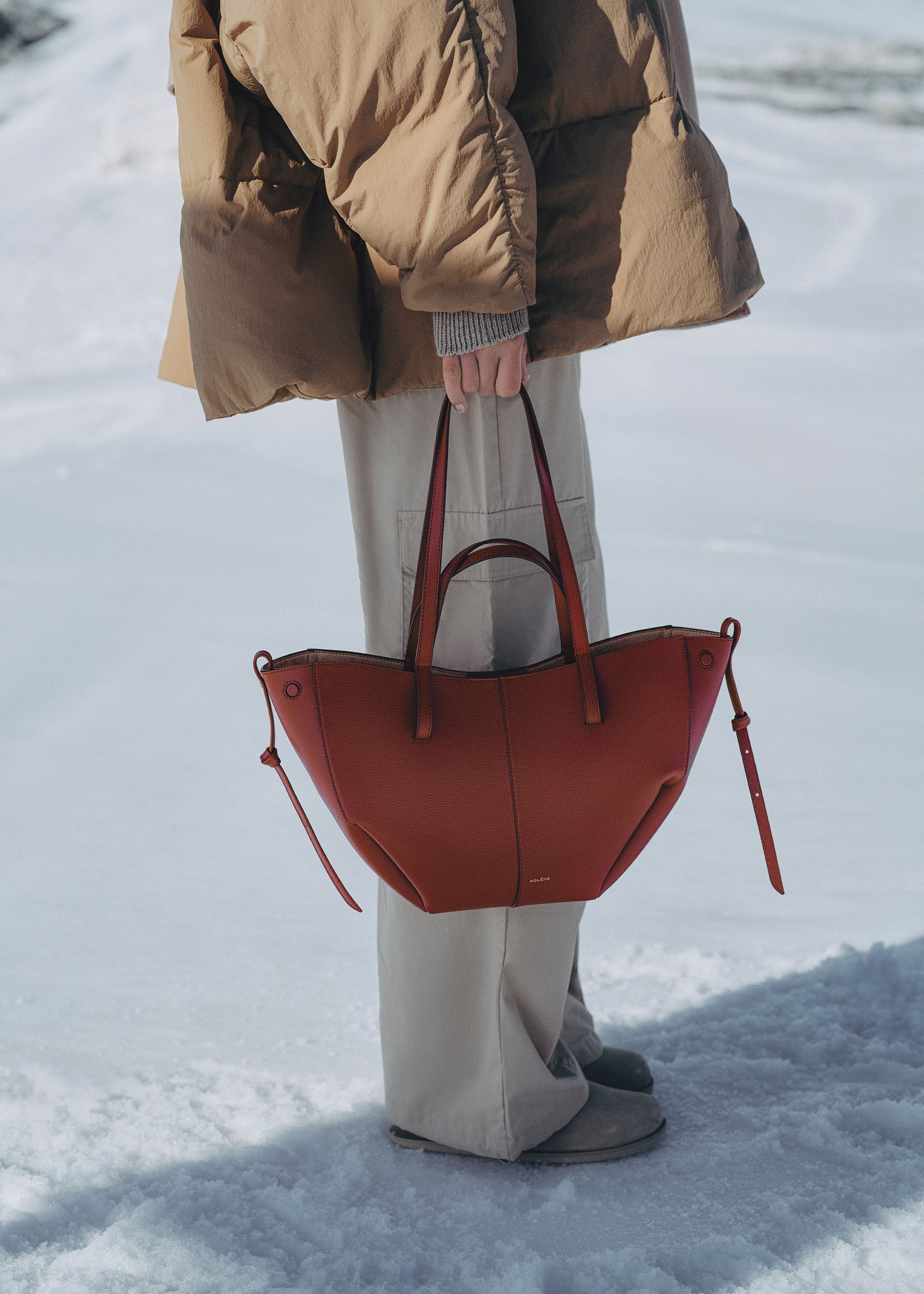 Polene Red Polène | Bag - Cyme Mini - Textured Red Clay