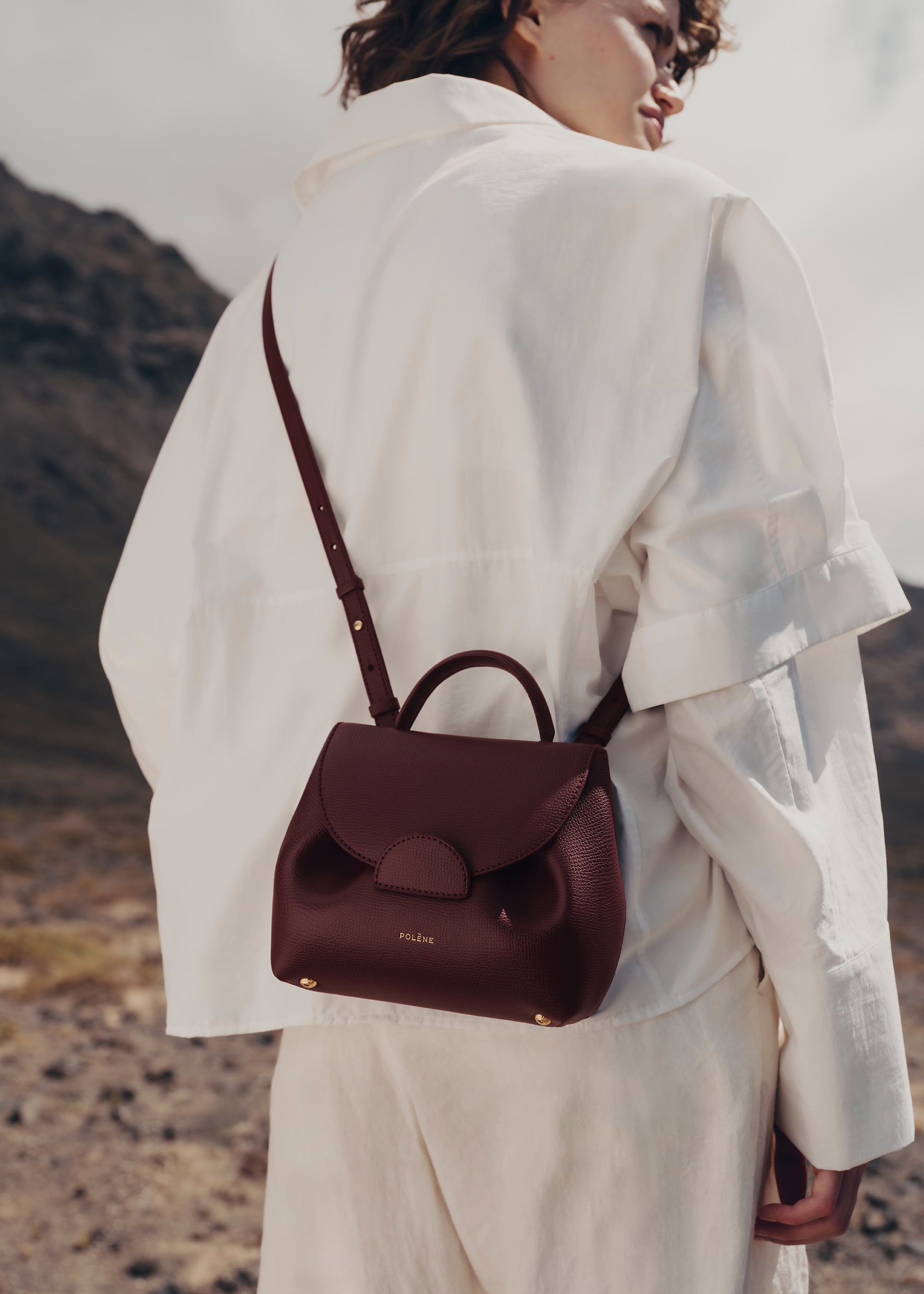 Polène | Bag - Numéro Un Nano - Textured Burgundy