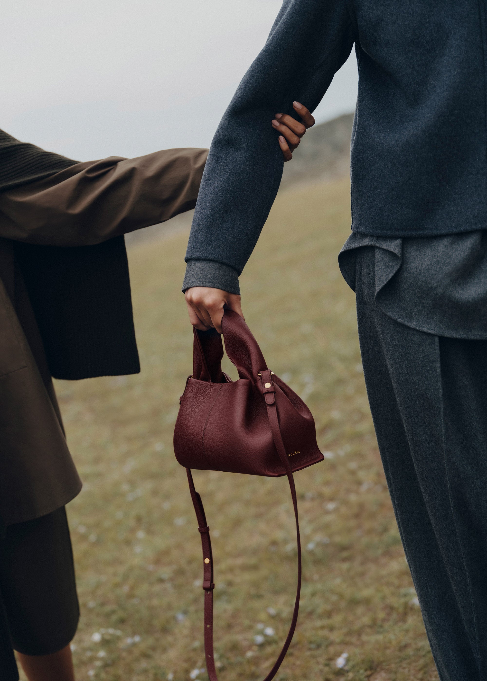 Polene Mini Polène | Bag - Numéro Neuf Mini - Textured Black Cherry