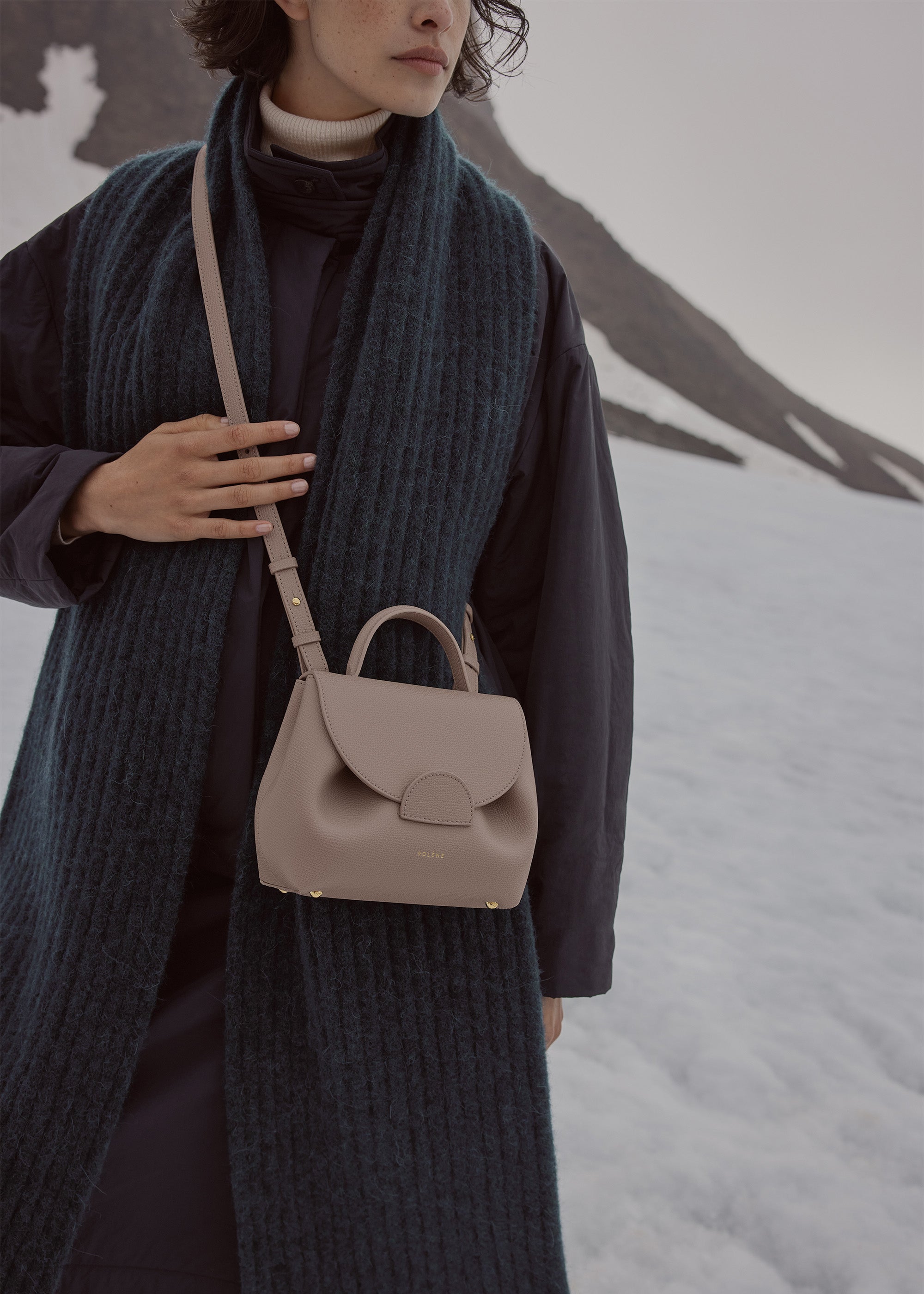 Polène Bag Numéro Un Nano Textured Taupe