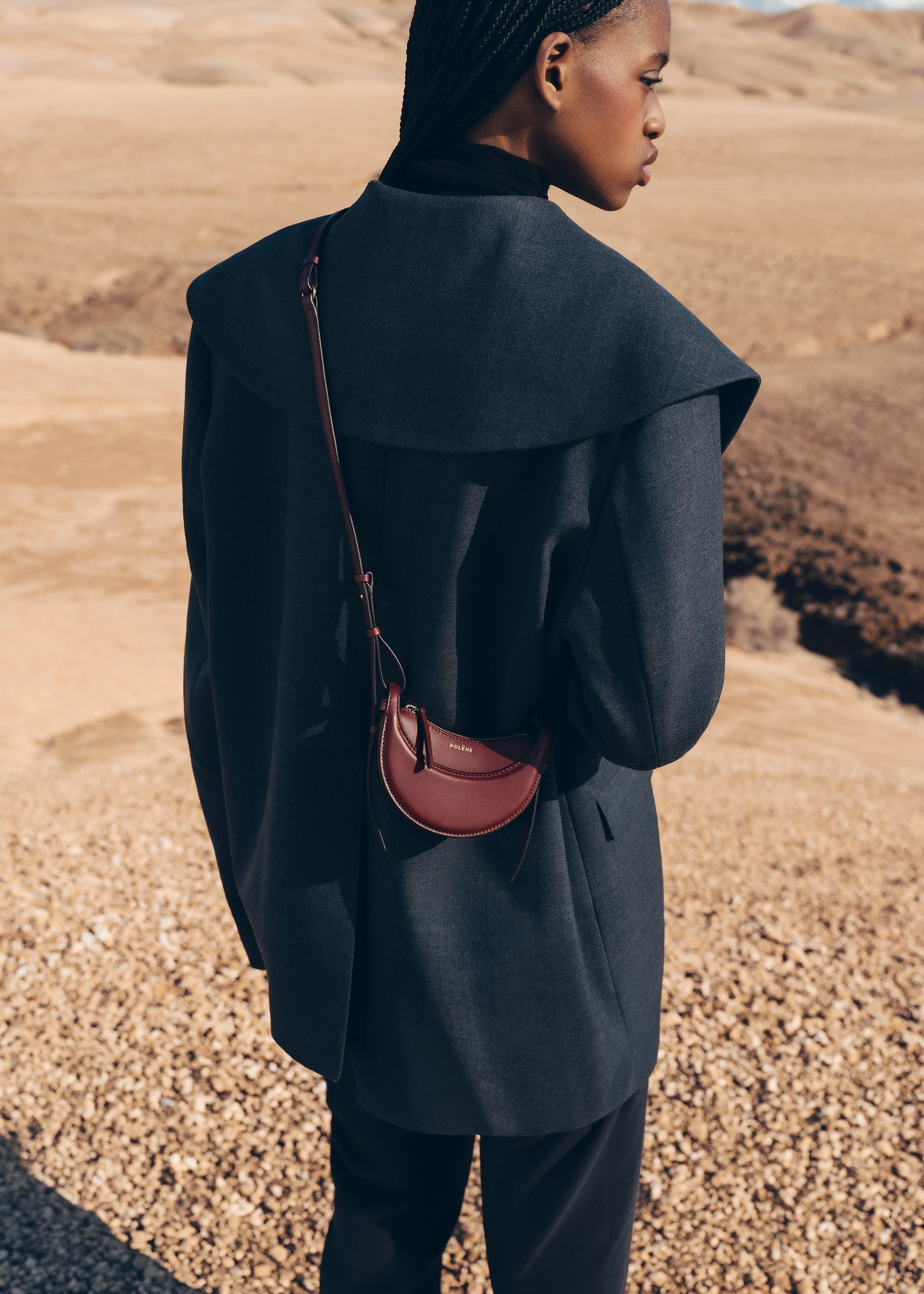 Polène | Bag - Numéro Dix Micro - Smooth Black Cherry – Polène UK