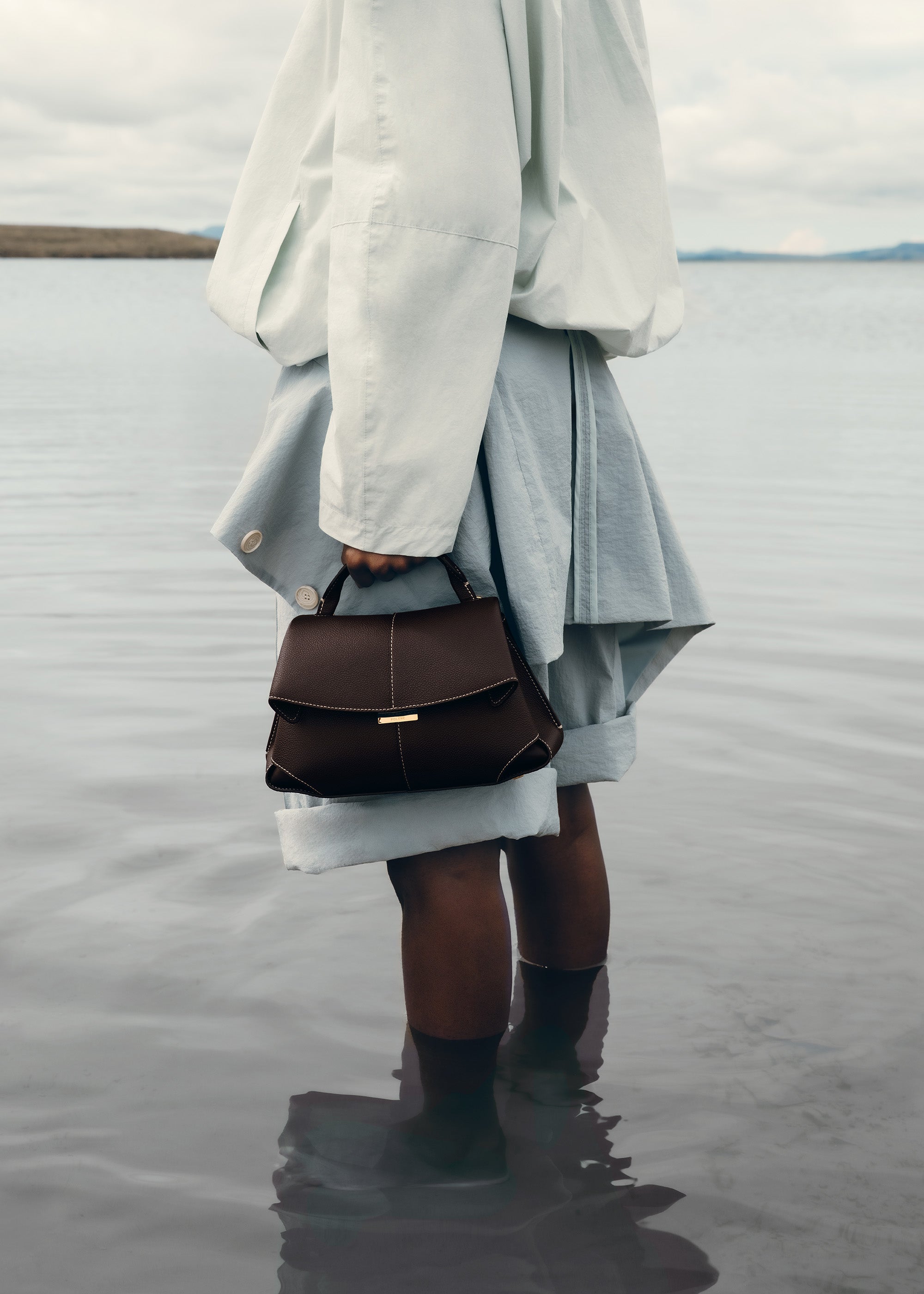 polene ポレーヌ Mokki Mini ハンド&ショルダーバッグ エボニー Polène | Bag - Mokki Mini - Textured Ebony – Polène UK