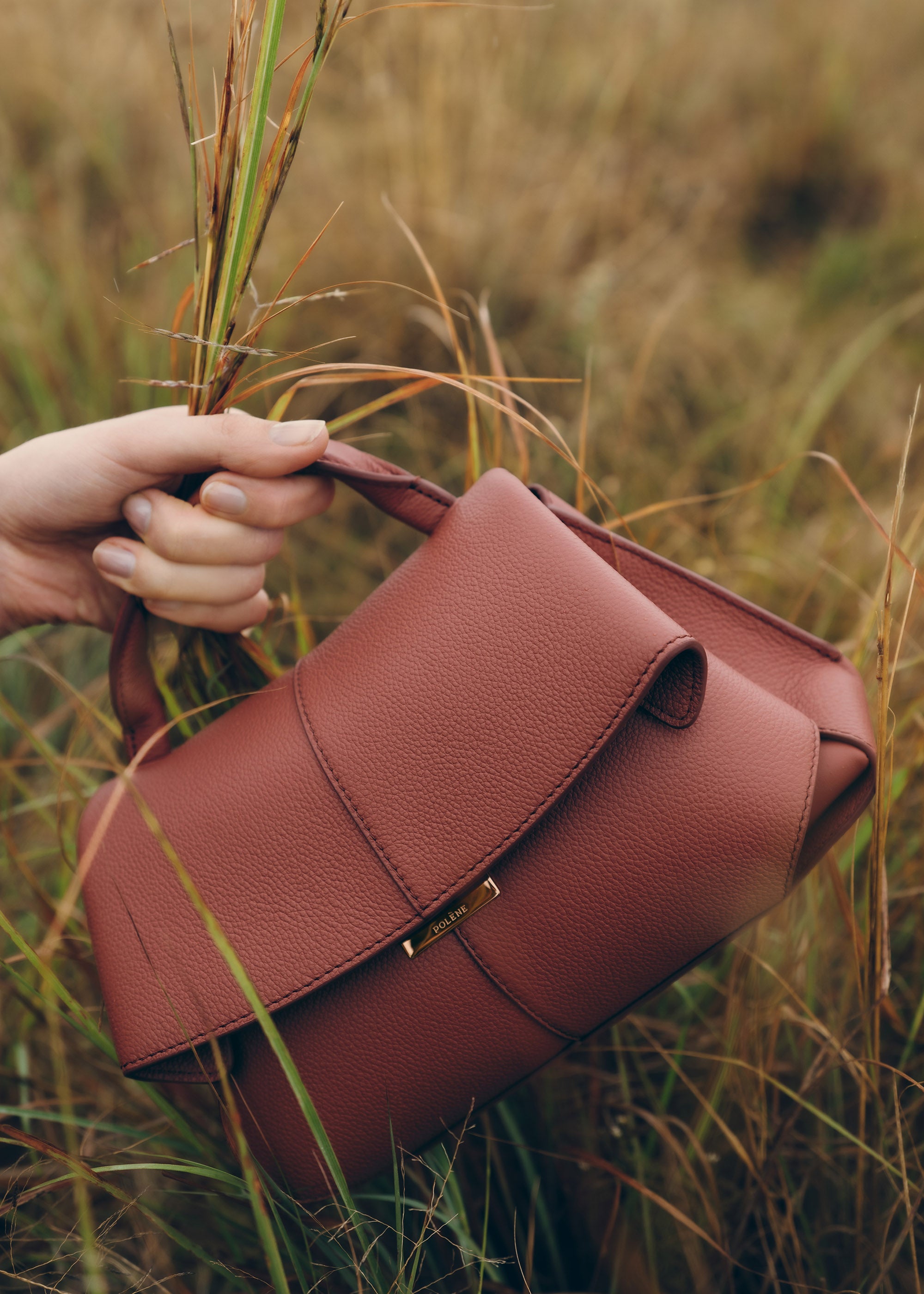 Polène | Bag - Mokki Mini - Textured Terracotta – Polène UK