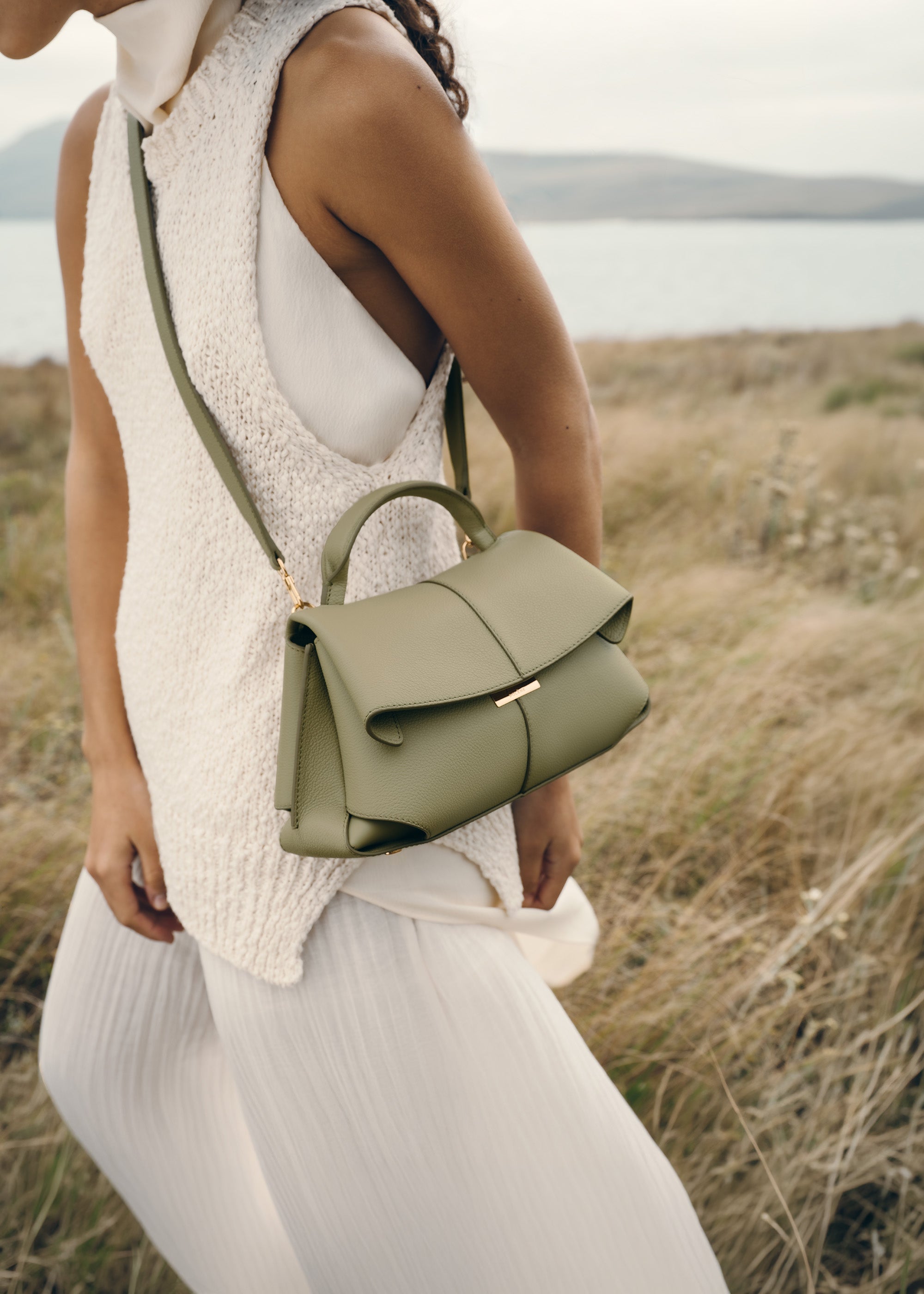 Polène | Bag - Mokki Mini - Textured Linden – Polène UK
