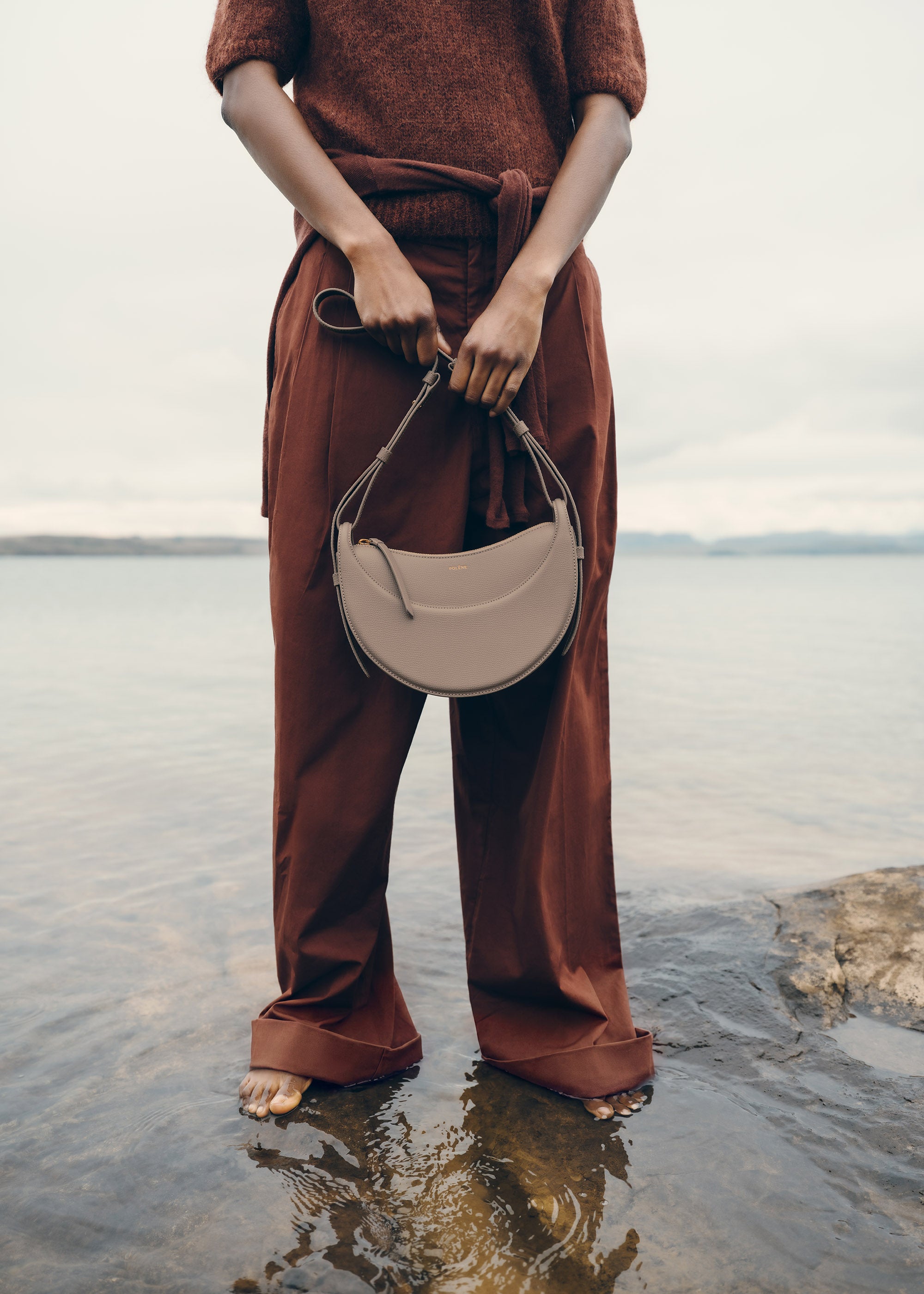 POLENE Numro Dix いショルダーバッグ Polène | Bag - Numéro Dix - Textured Taupe – Polène UK