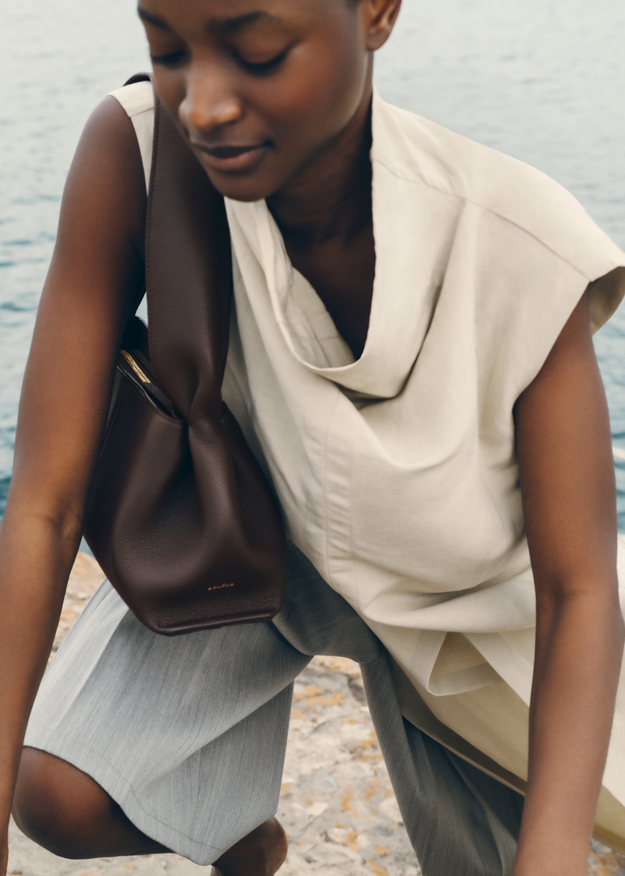 Polène | Bag - Numéro Neuf East-West - Textured Ebony – Polène UK