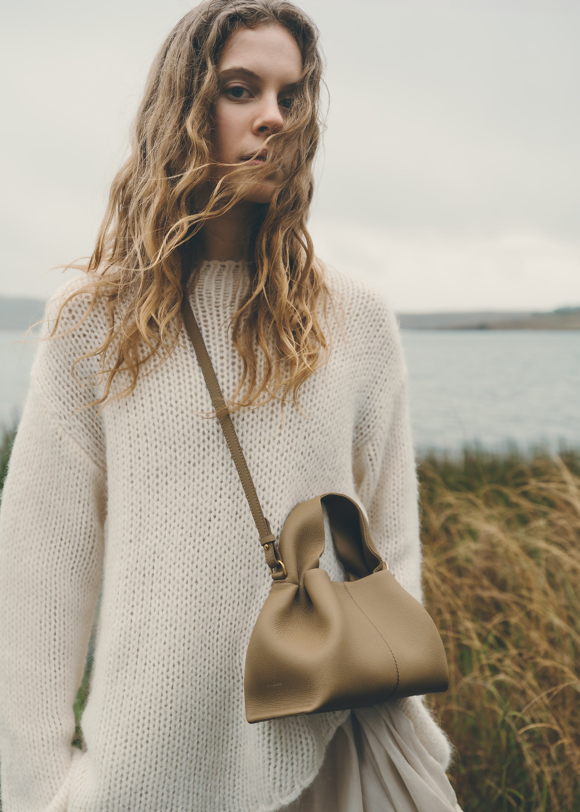Polène | Bag - Numéro Neuf Mini - Textured Smoky Olive – Polène UK