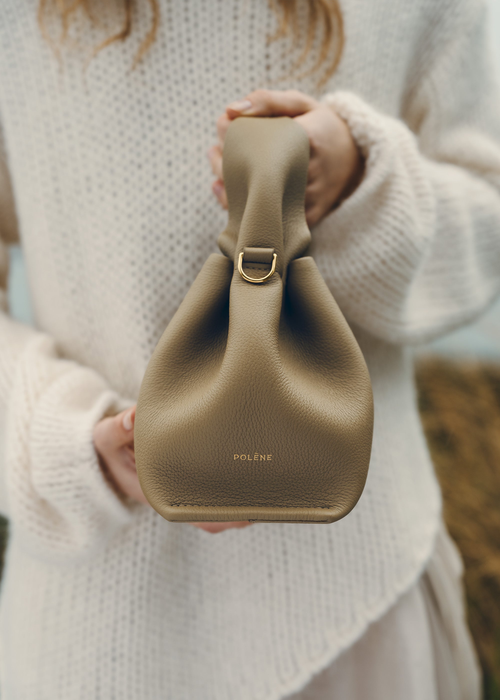 Polène | Bag - Numéro Neuf Mini - Textured Smoky Olive – Polène UK