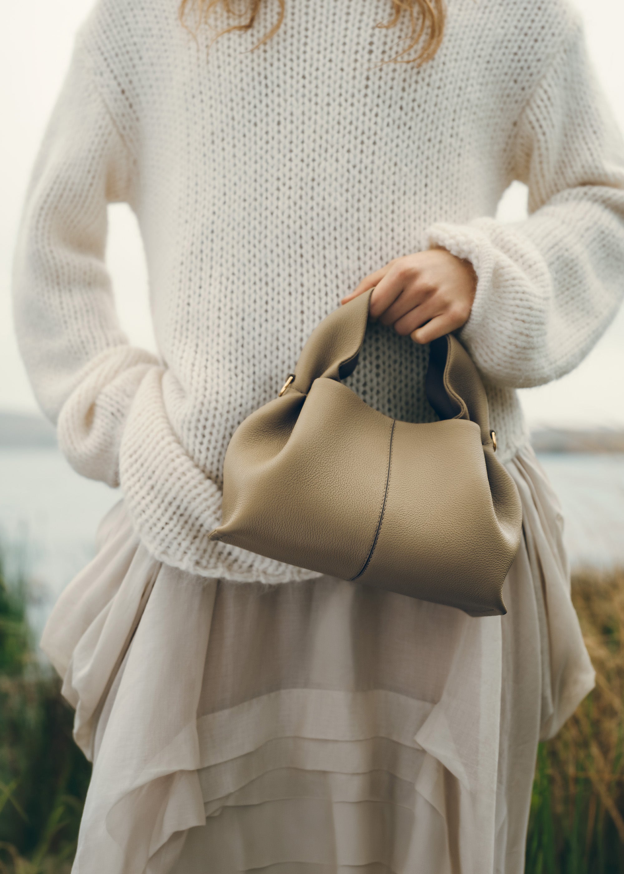 Polène | Bag - Numéro Neuf Mini - Textured Smoky Olive – Polène UK