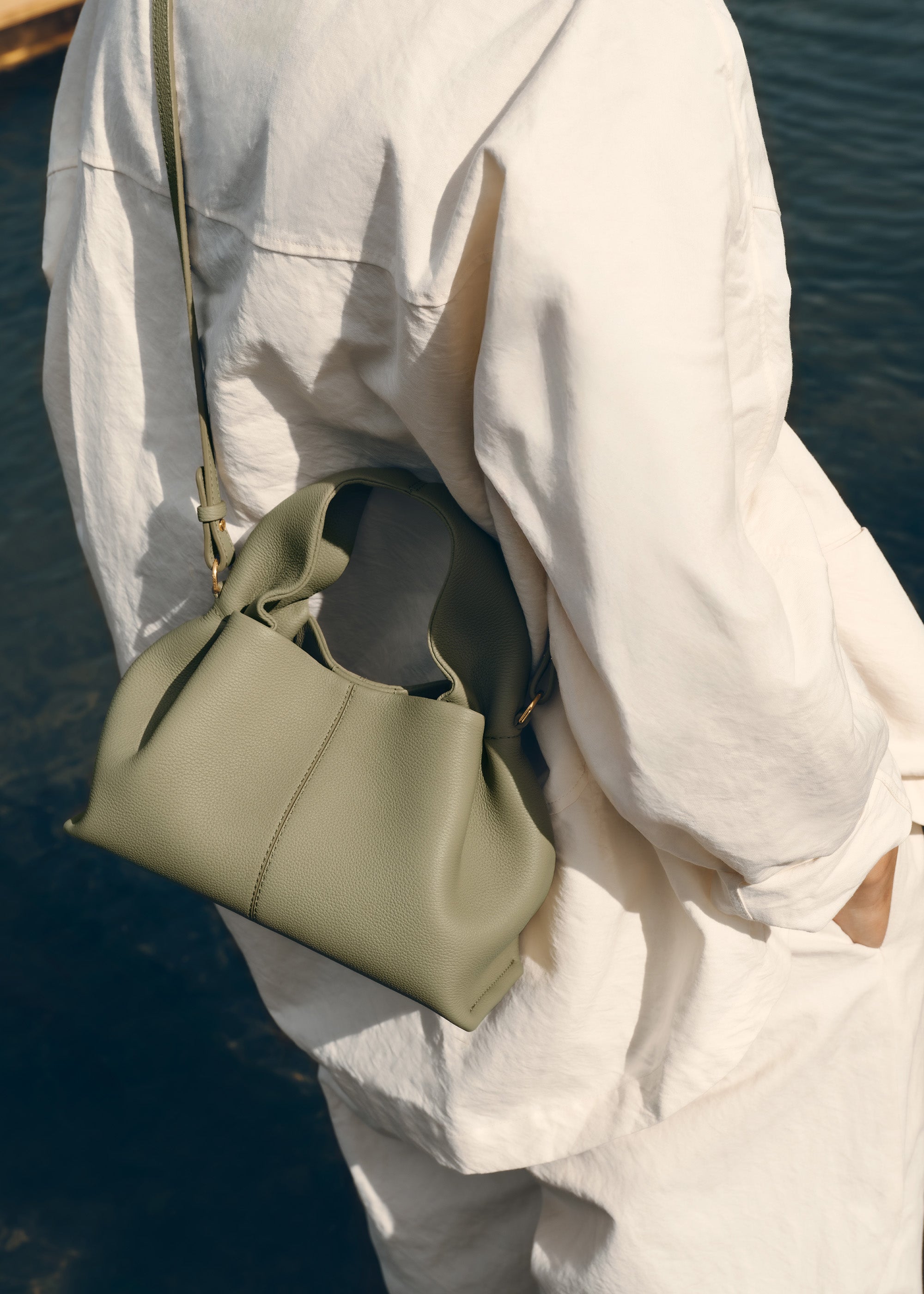 Polène | Bag - Numéro Neuf Mini - Textured Linden – Polène UK