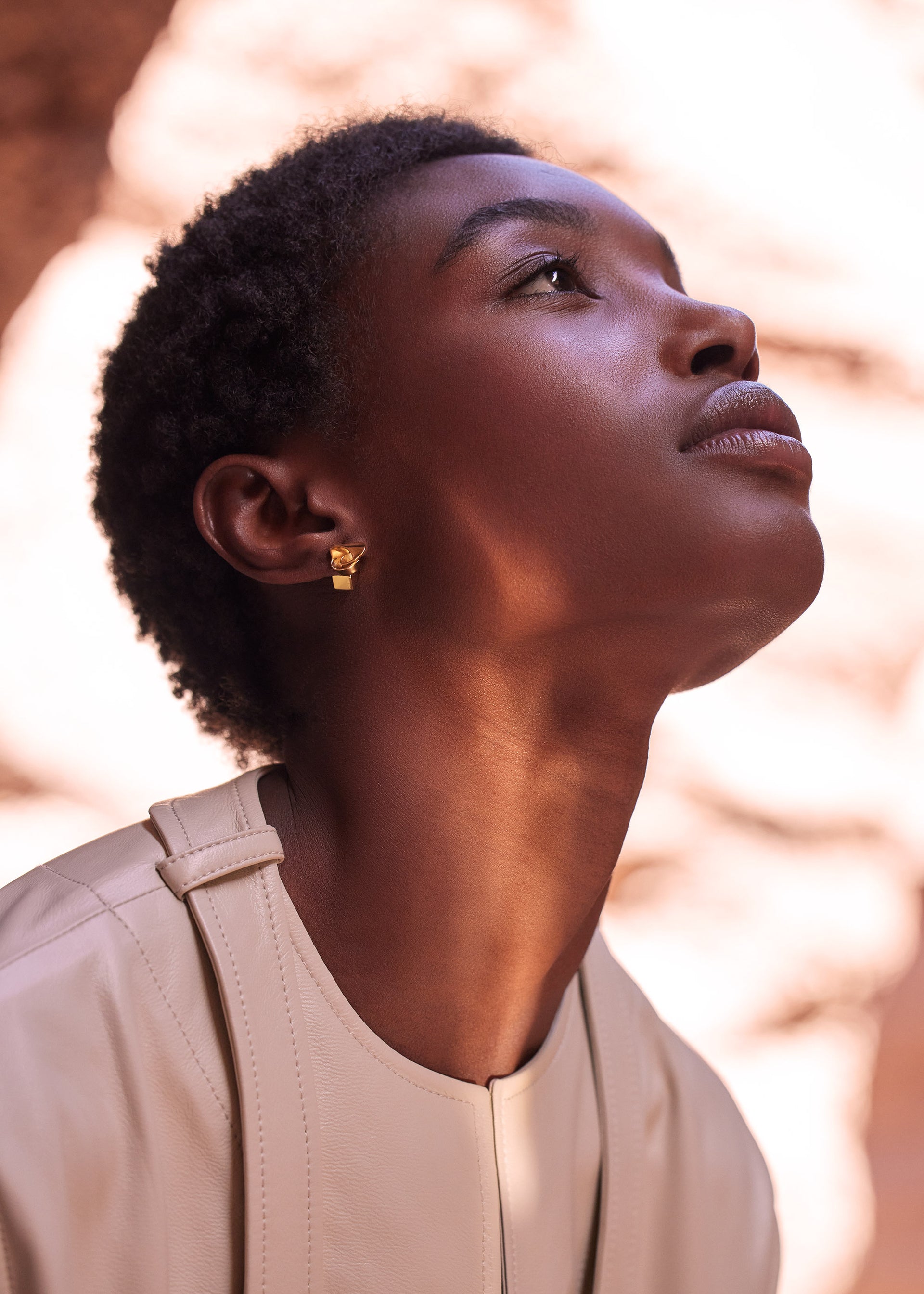 Éole Stud Earrings - 24 carat gold gilded