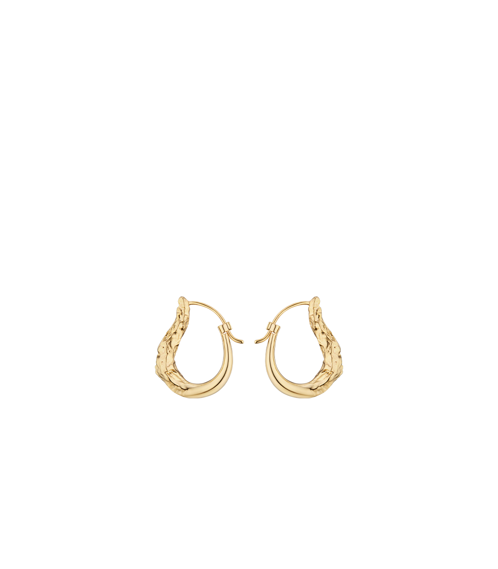 Eroz Slim Hoop Earrings - 24 carat gold-gilded edition